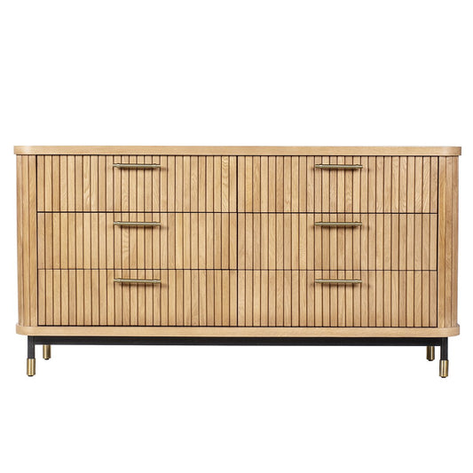 Sophia Oak 6 Drawer Chest - Natural