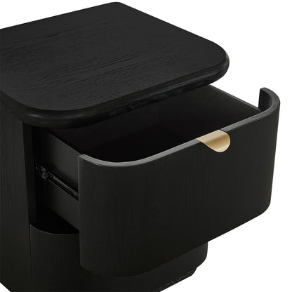 Lina 50x55cm Bedside Table - Black
