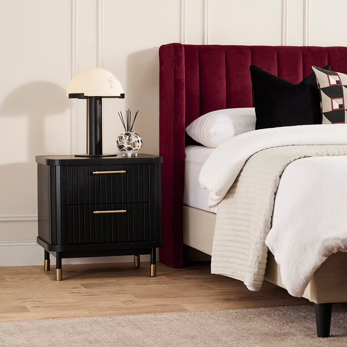 Sophia Bedside Table - Black