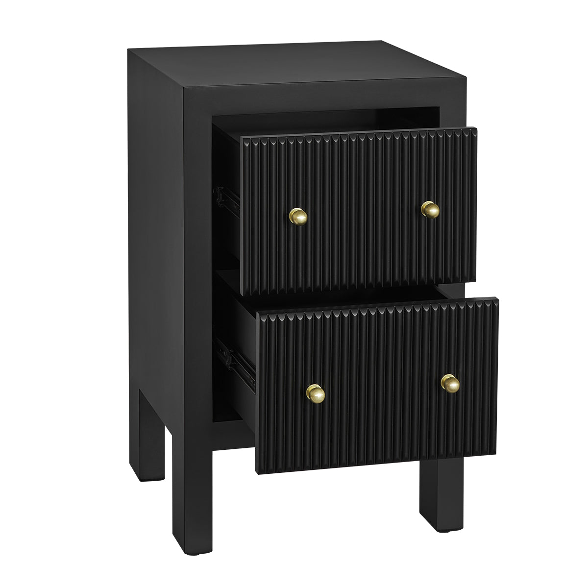 Ariana 40x65cm Bedside Table - Black