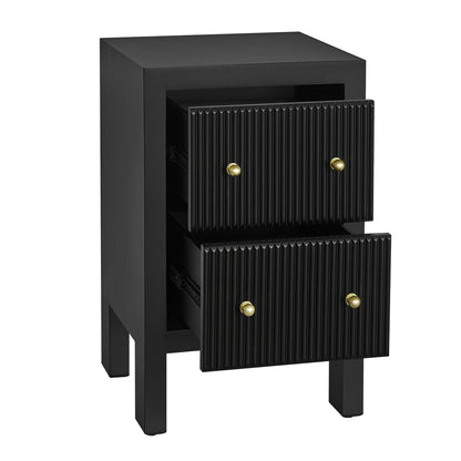 Ariana 40x65cm Bedside Table - Black