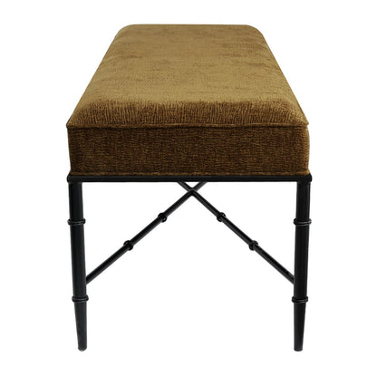 Hacienda Black Iron Bench Ottoman - Butterscotch