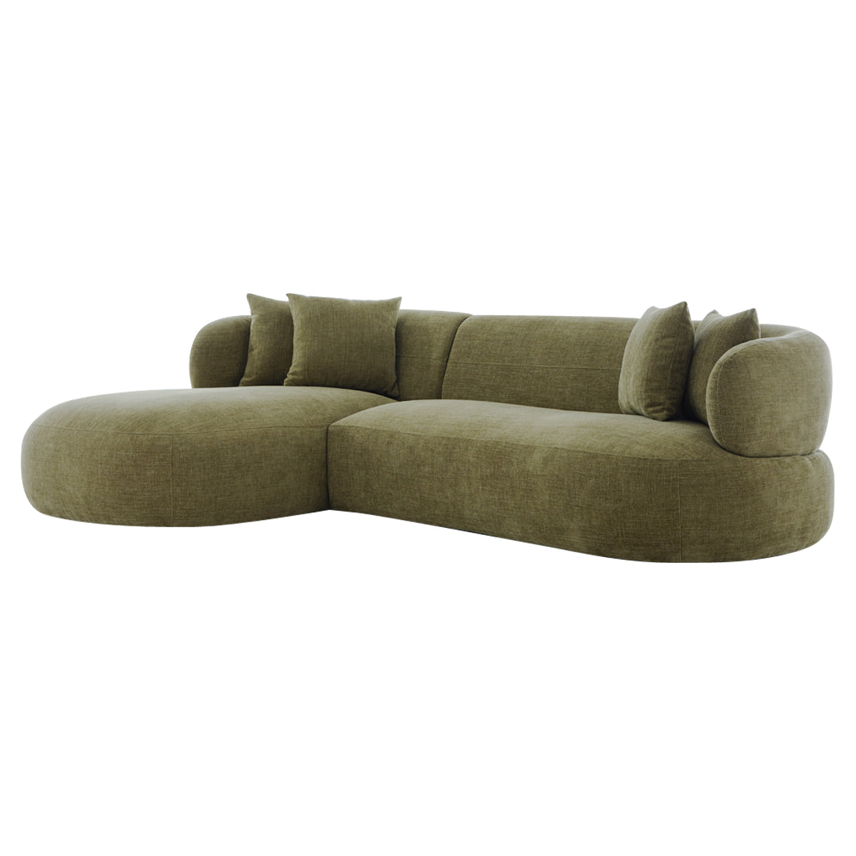 Greenwich Modular 3 Seater Sofa w Left Chaise - Sage Chenille