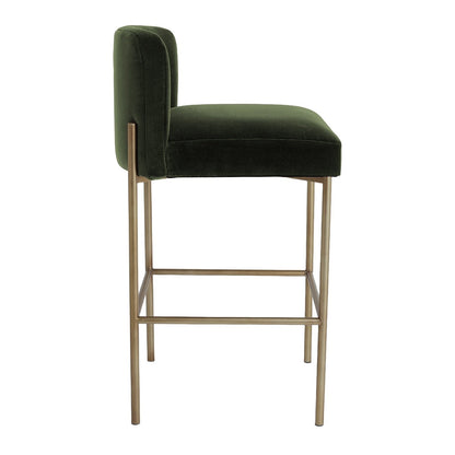 Leon Kitchen Stool - Moss Velvet