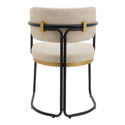 Charly Dining Chair – Beige Vegan Leather