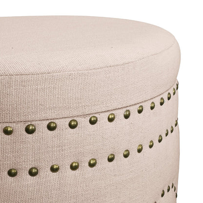 Bradshaw Round Storage Stool - Fawn Linen