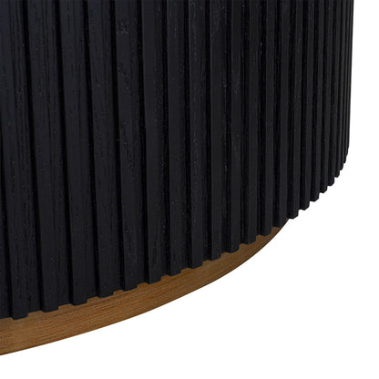 Mason Round Coffee Table - Medium Black