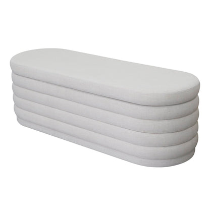 Demi Storage Bench Ottoman - Ecru Linen