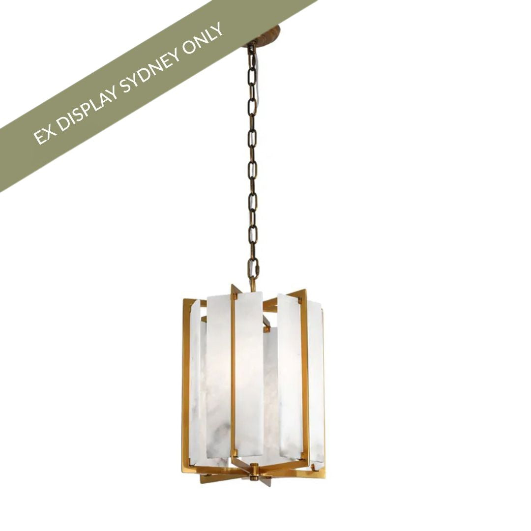 Palermo Alabaster Pendant - Antique Brass - OUTLET NSW
