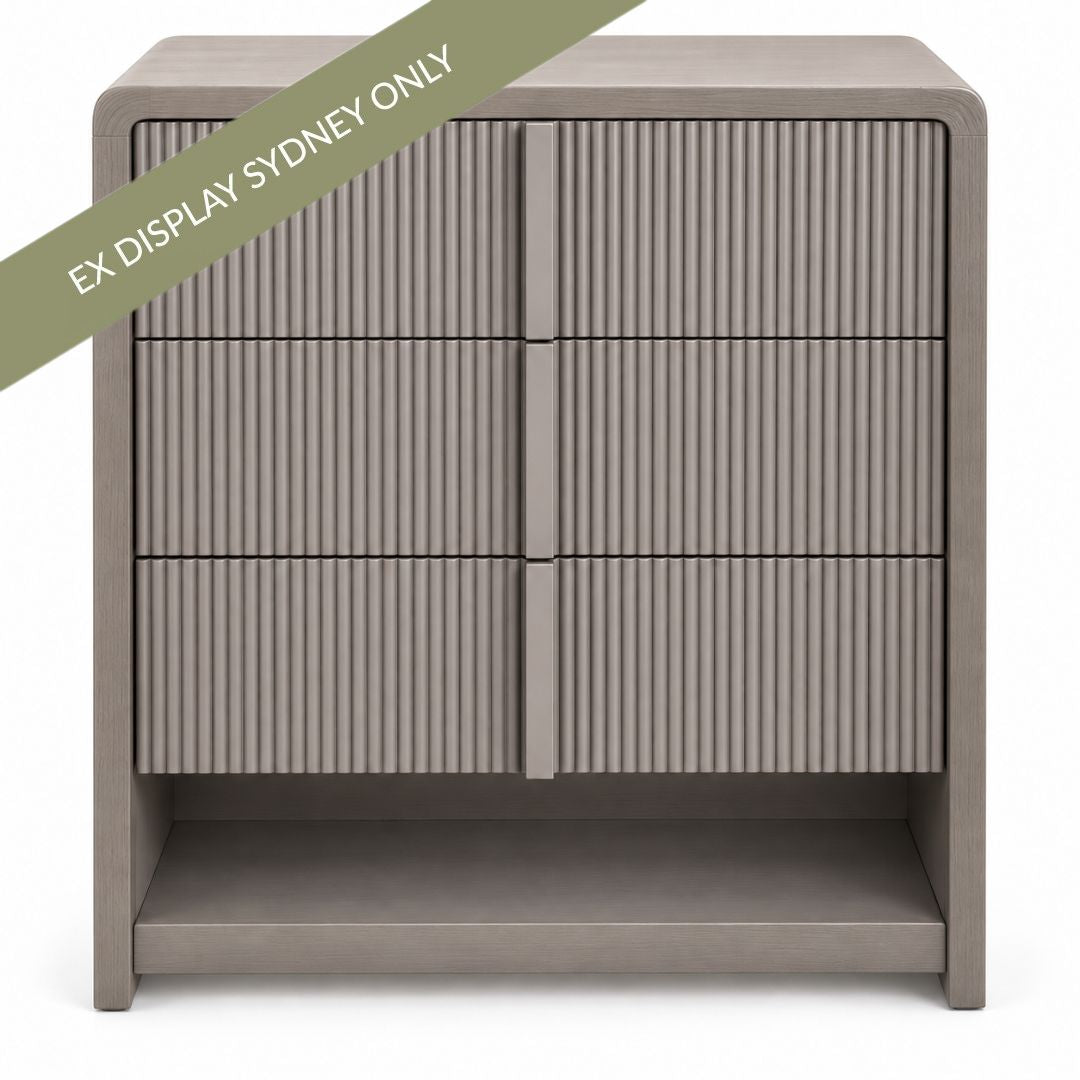 Daniel 50x60cm 3 Drawer Bedside Table - OUTLET NSW