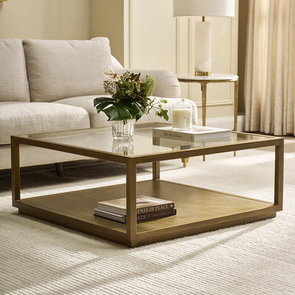 Sadie Square Coffee Table - Antique Gold