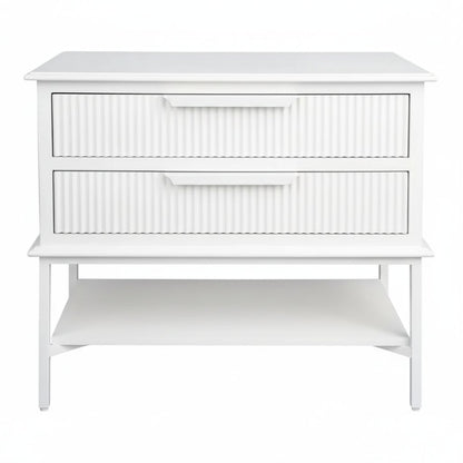 Aimee Bedside Table - Large All White - OUTLET NSW