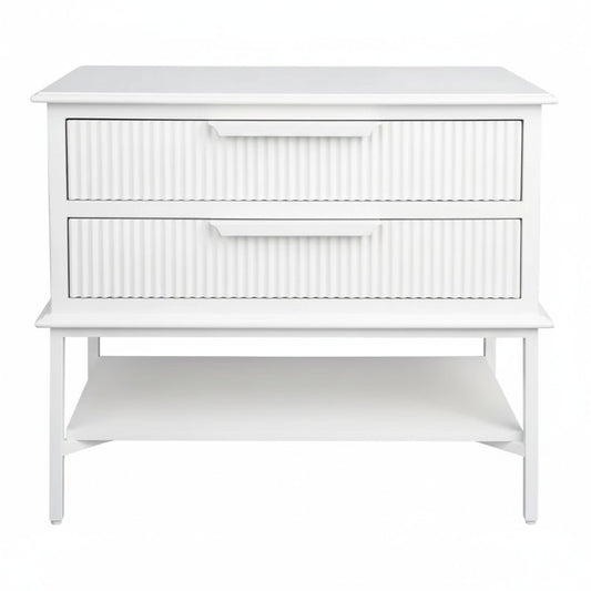 Aimee Bedside Table - Large All White - OUTLET NSW