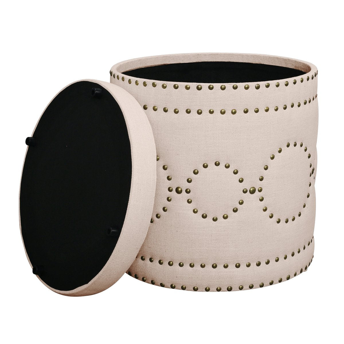 Bradshaw Round Storage Stool - Fawn Linen – view 3