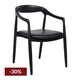 Astrid Ashwood Dining Chair - Black Leather