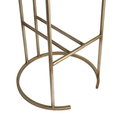 Blackley Gold Iron Kitchen Stool - Mulberry Velvet