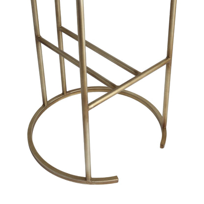 Blackley Gold Iron Kitchen Stool - Mulberry Velvet - OUTLET NSW