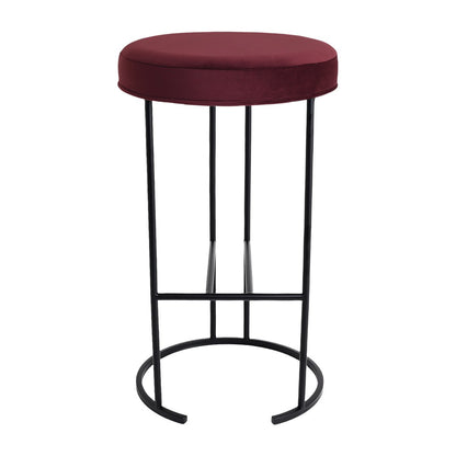 Blackley Black Iron Kitchen Stool - Mulberry Velvet
