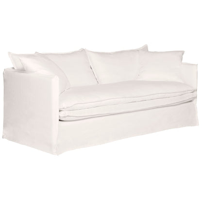 Palm Beach 3 Seater Slip Cover Sofa - White Linen