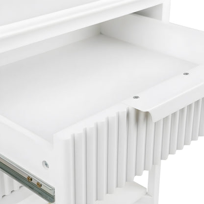 Aimee 55x60cm Bedside Table - All White