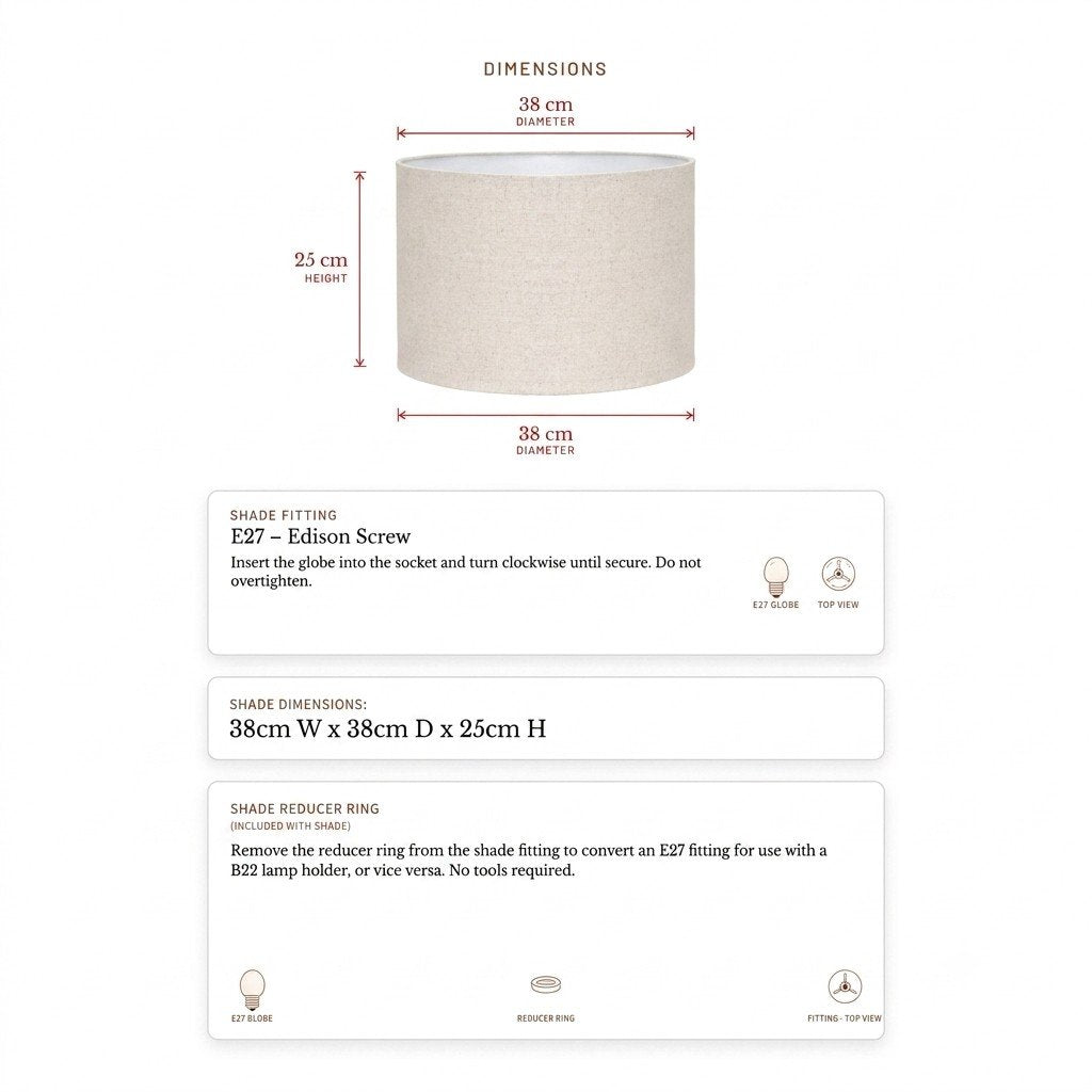 Larissa Drum Shade - Medium Natural