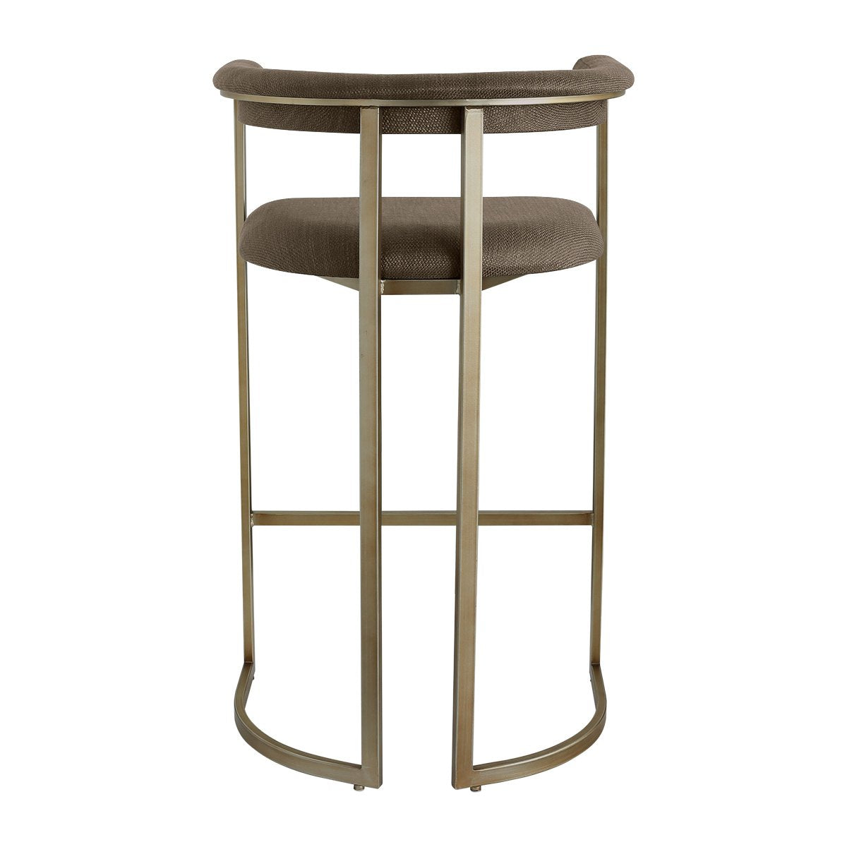 Dino Bar Stool with Upholstered Arms - Chocolate Linen