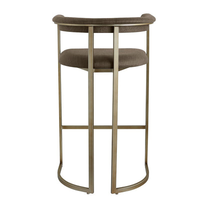 Dino Bar Stool with Upholstered Arms - Chocolate Linen