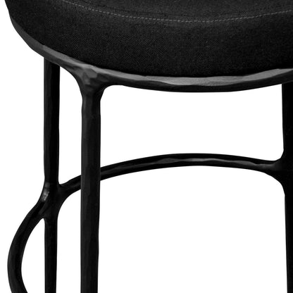 Heston Black Kitchen Stool - Black Linen – view 5