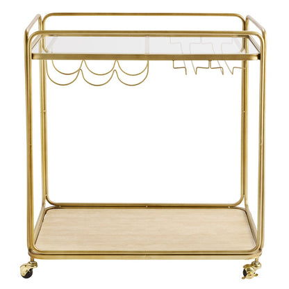Wentworth Rectangle Bar Cart - Antique Gold