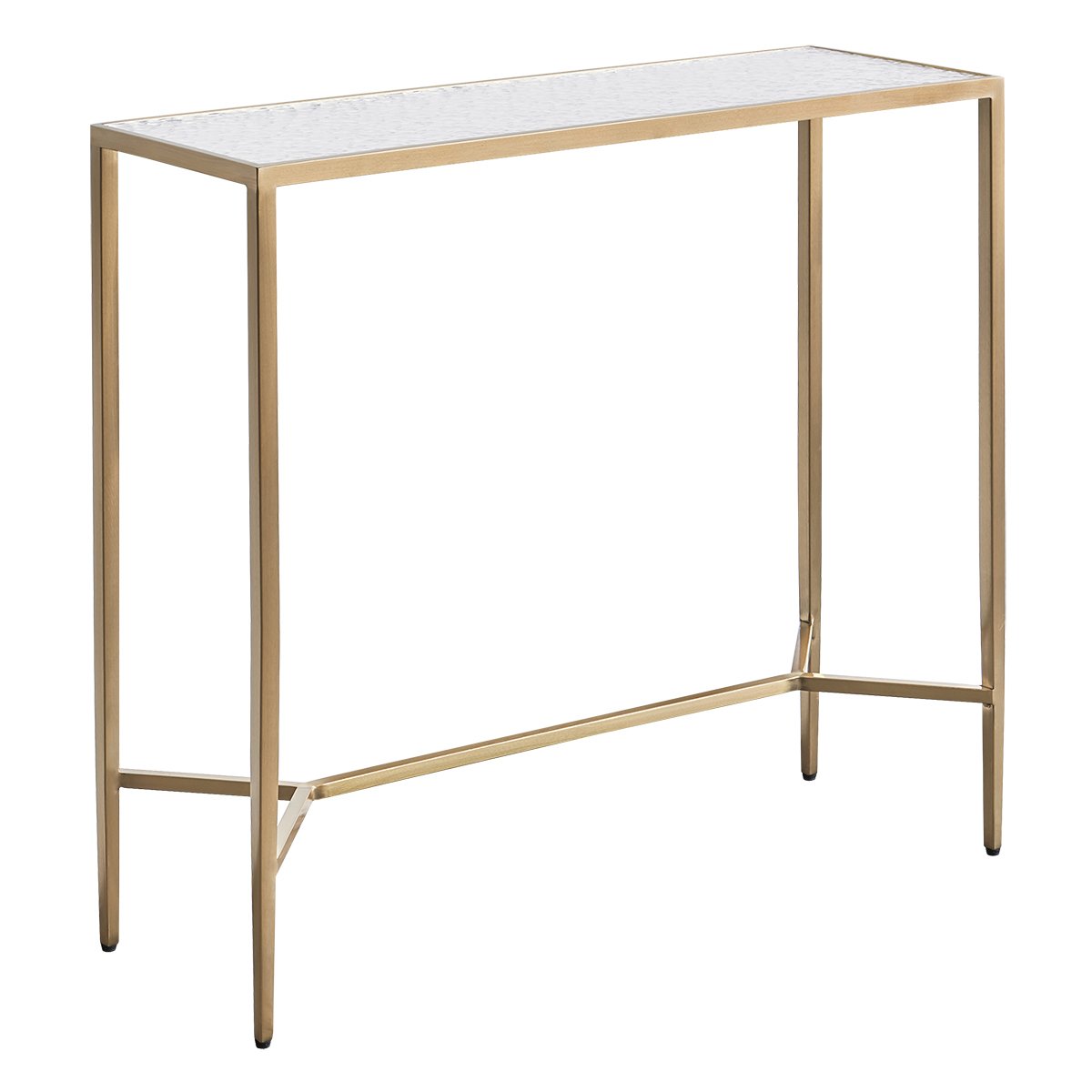 Chloe 90cm Rippled Glass Console Table - Gold