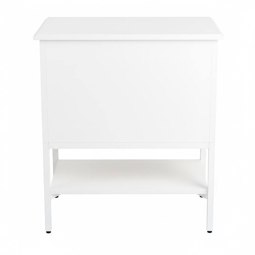 Aimee 55x60cm Bedside Table - All White