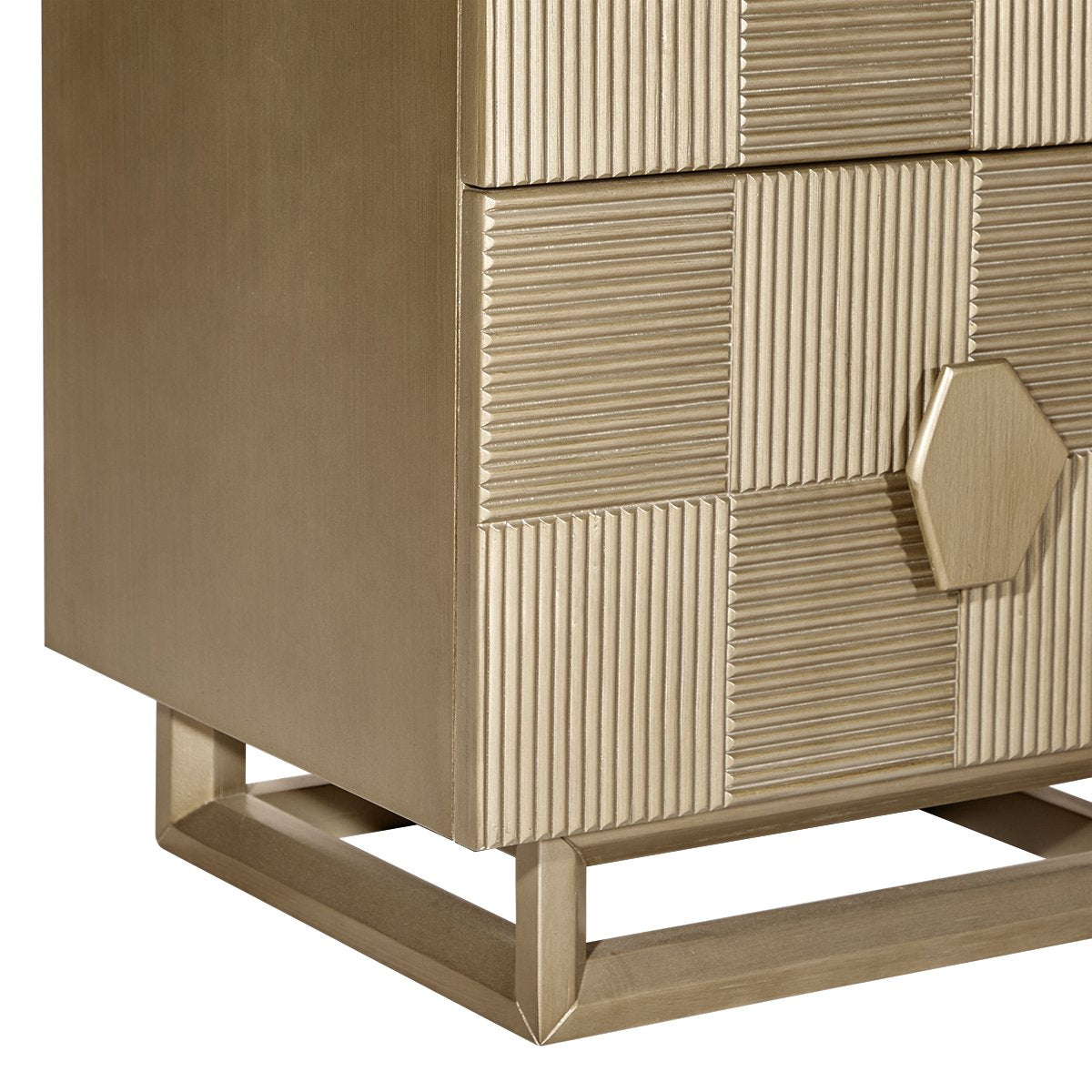 Alton 50x65cm Bedside Table - Antique Gold