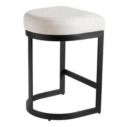 Remy Black Kitchen Stool - Natural Linen