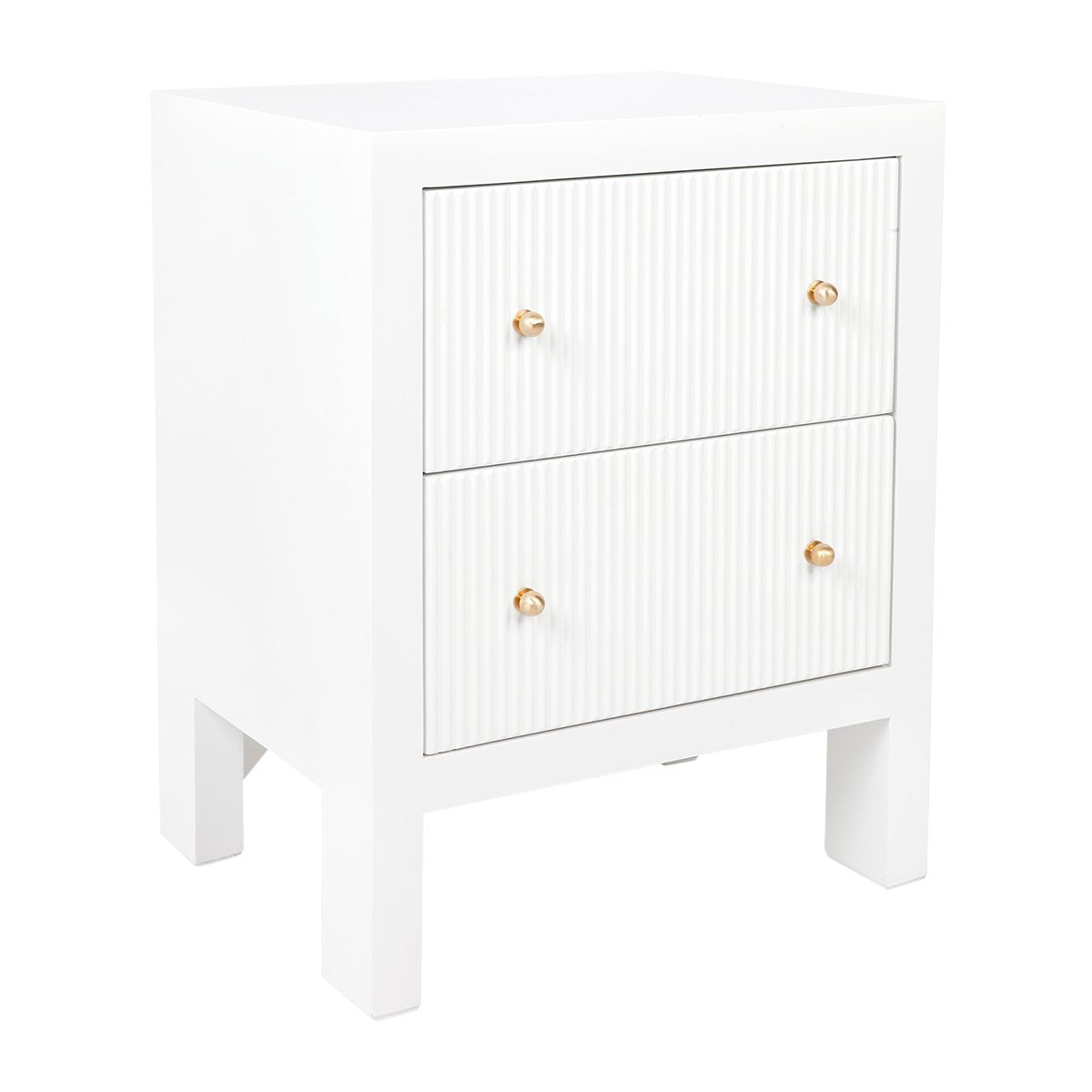 Ariana Bedside Table - Small White Set of 2