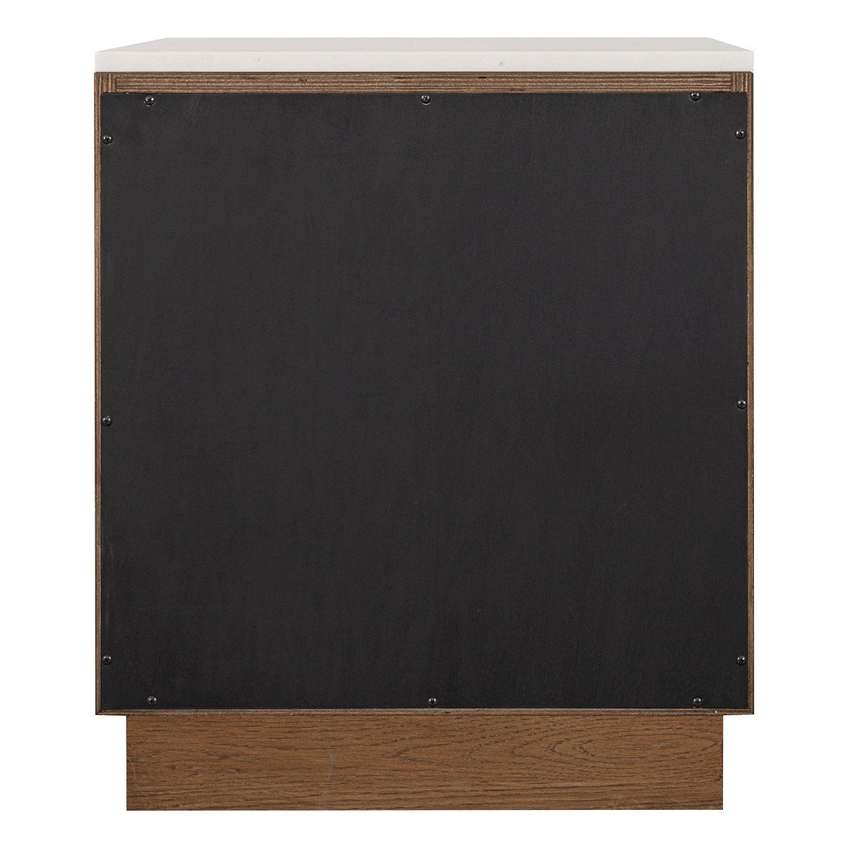 Benedict Walnut Bedside Table - White Marble