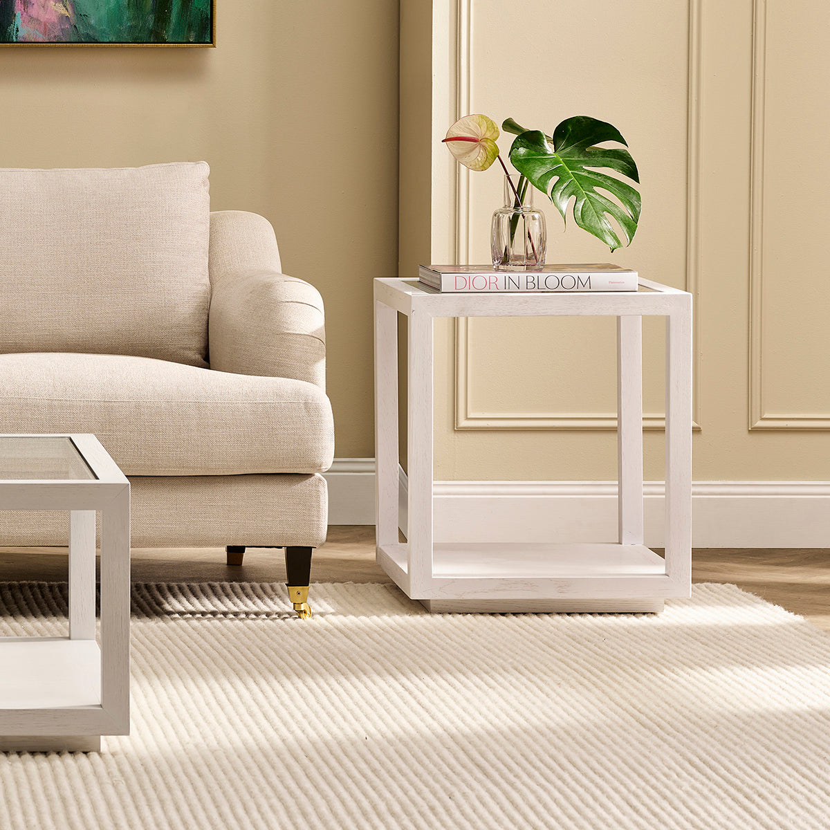 Sadie Oak Square Side Table - Large White