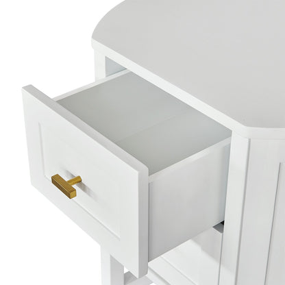 Theodore 55x60cm Bedside Table - White