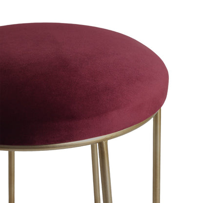 Aiden Gold Steel Kitchen Stool - Mulberry Velvet