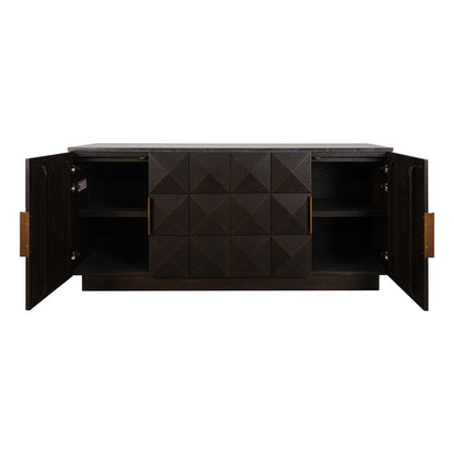 Benedict Smoked Oak Buffet - Black Marble