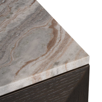 Benedict Smoked Oak Buffet - River Brown Marble