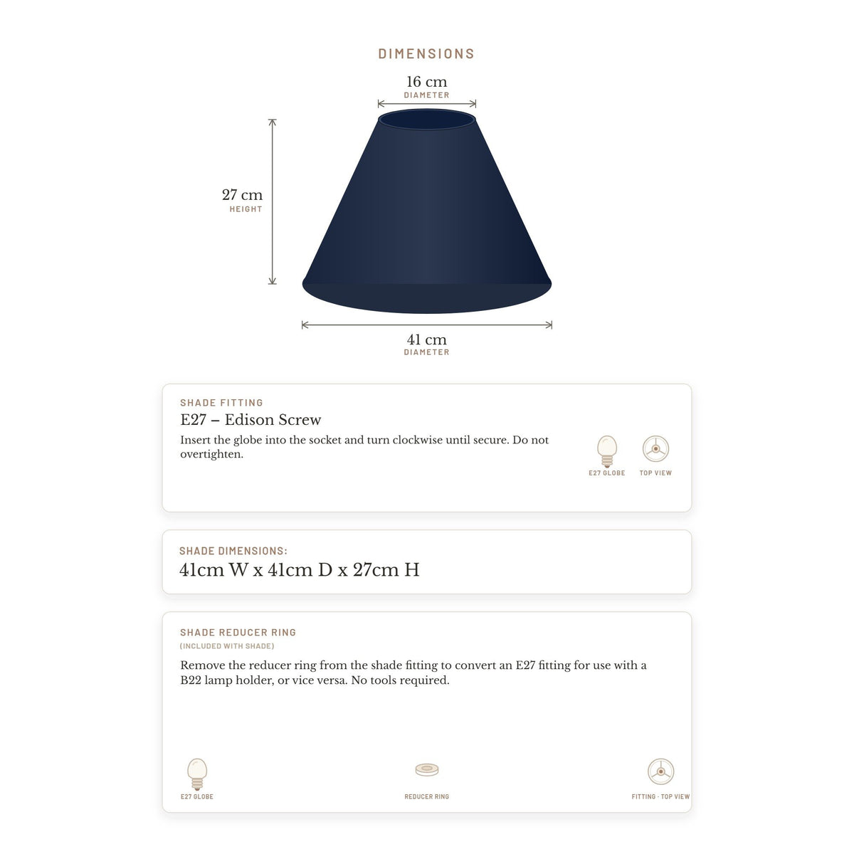 Messina Empire Shade - Medium Navy - Bulk Buy Qty 5 – view 6