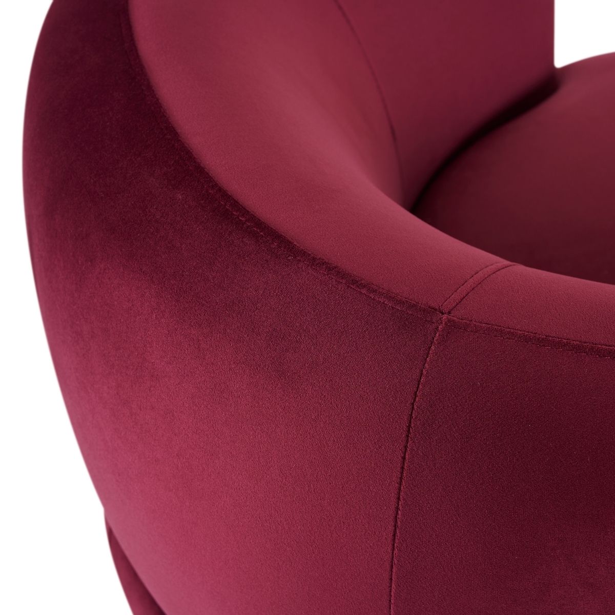 Tubby Swivel Arm Chair - Mulberry Velvet