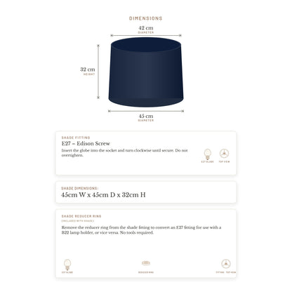 Capella Tapered Shade - Tall Navy