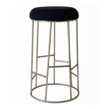 Aiden Gold Steel Bar Stool - Black Linen