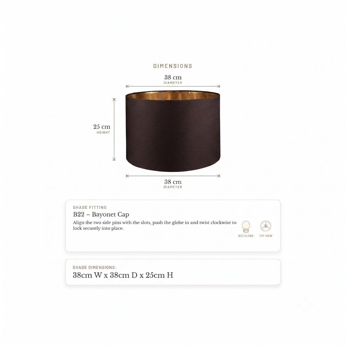 Paola Table Drum Shade - Black
