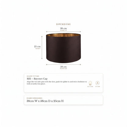Paola Table Drum Shade - Black