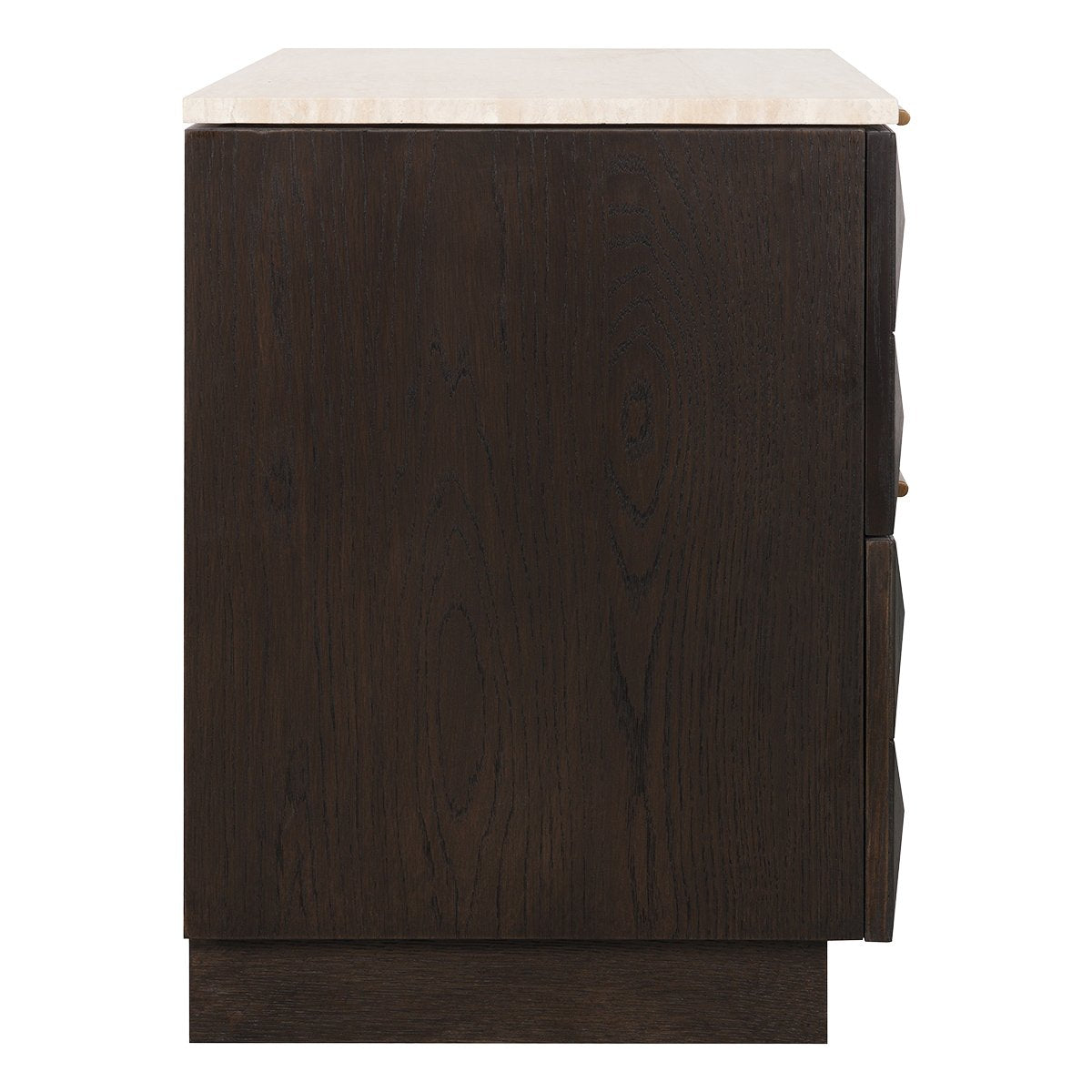 Benedict Smoked Oak Bedside Table - Travertine