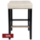 Canyon Black Bar Stool - Natural Linen