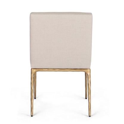 Heston Brass Dining Chair - Natural Linen