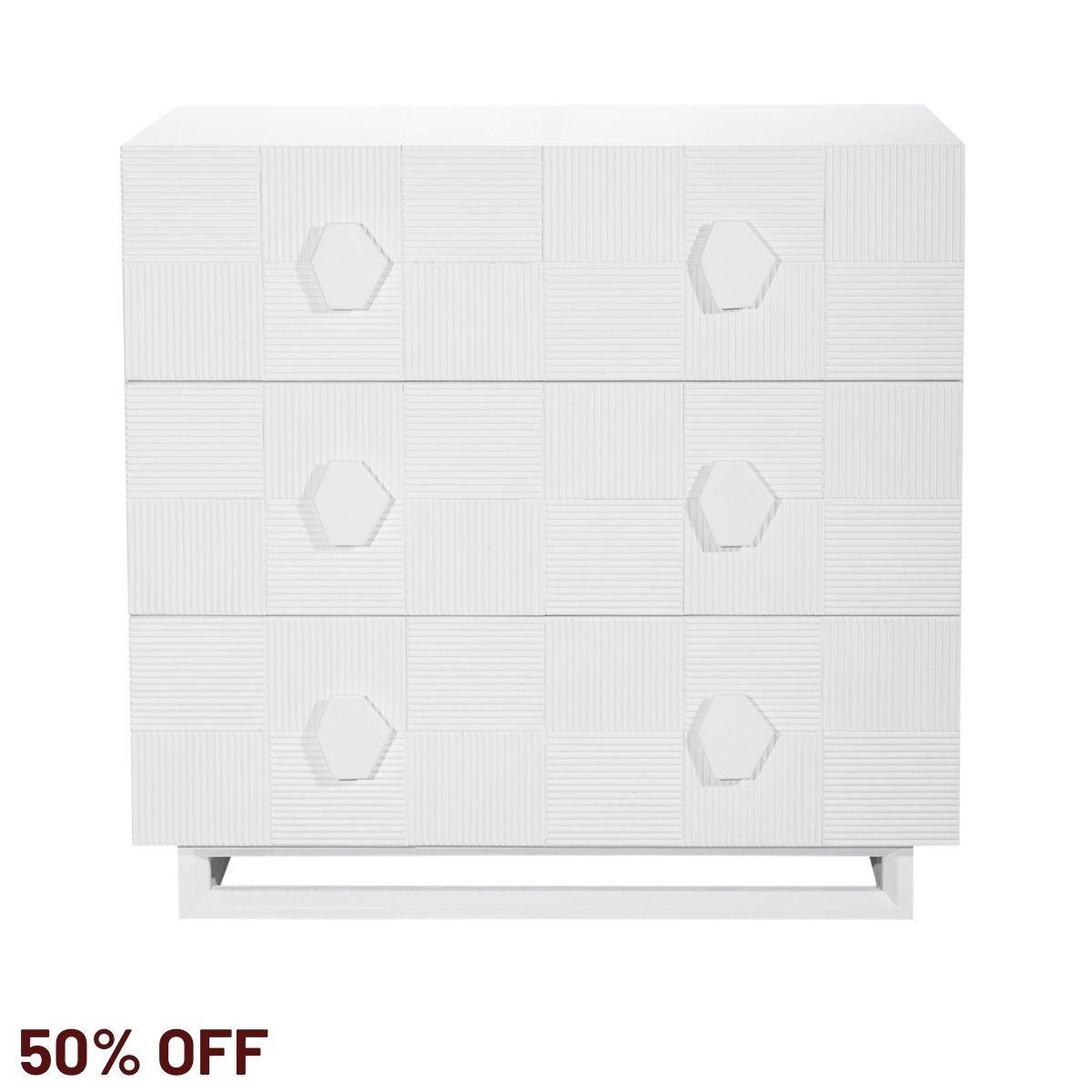 Alton 3 Drawer Chest -  White